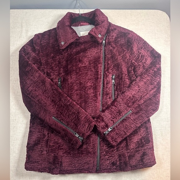 Avec Les Filles Faux Fur Moto Jacket XS - Picture 4 of 11